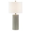 Martha Stewart Regina Modern Fabric and Ceramic Table Lamp in Gray