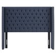 Madison Park Amelia Wood and Polyester Fabric Queen Headboard in Navy