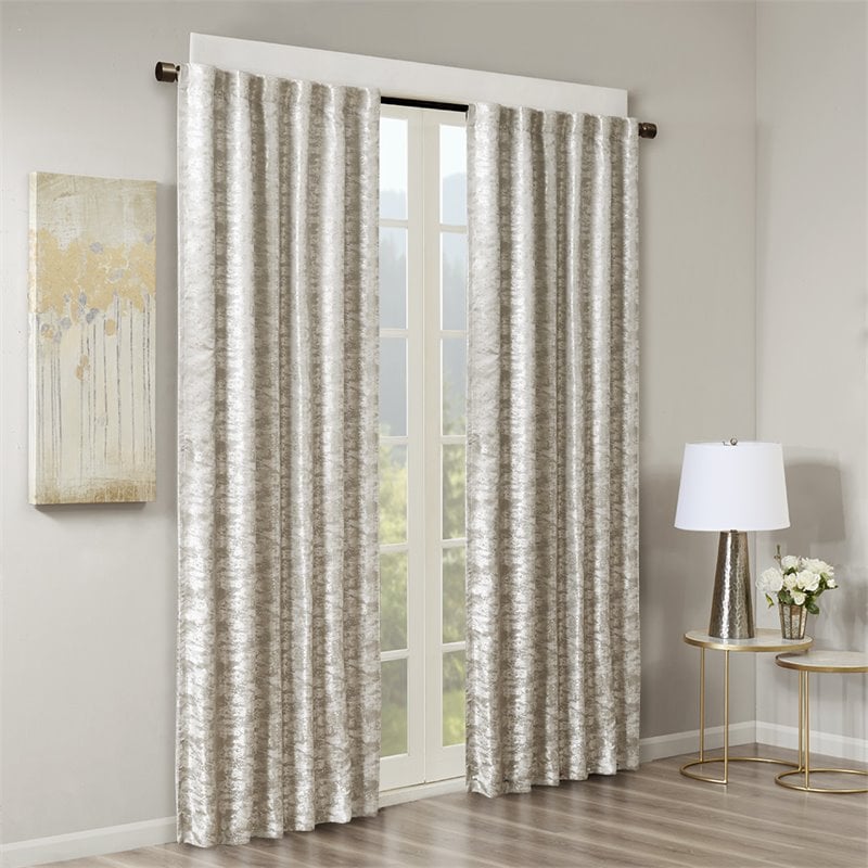 SunSmart Cassius Polyester Fabric Window Panel with BO Lining in Silver/Gray