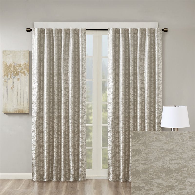 SunSmart Cassius Polyester Fabric Window Panel with BO Lining in Silver/Gray