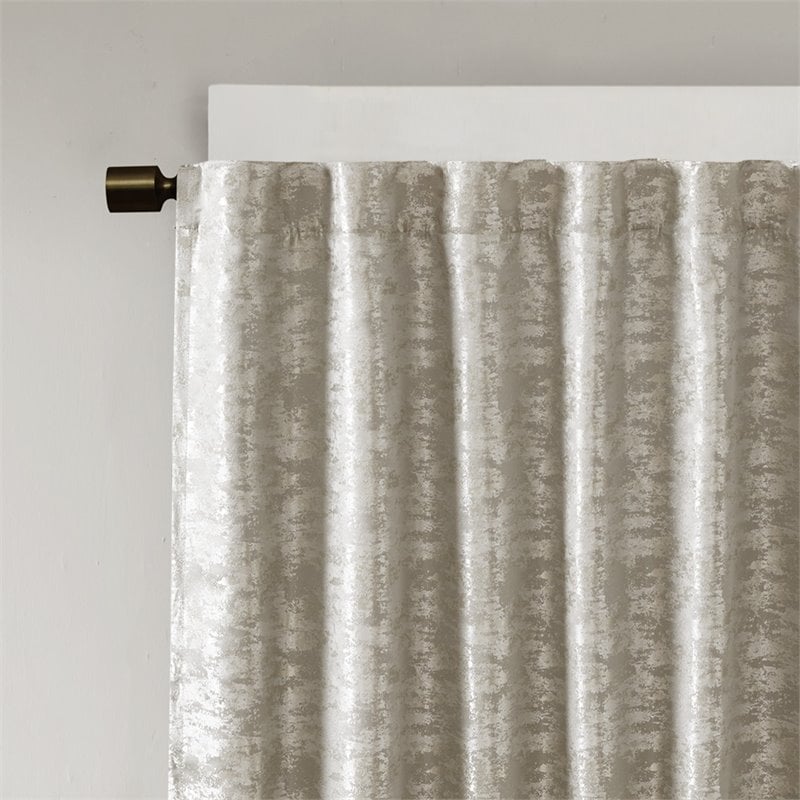 SunSmart Cassius Polyester Fabric Window Panel with BO Lining in Silver/Gray