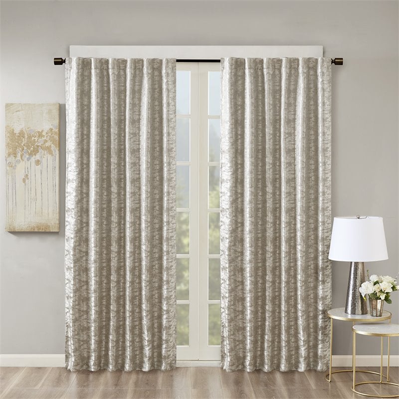 SunSmart Cassius Polyester Fabric Window Panel with BO Lining in Silver/Gray