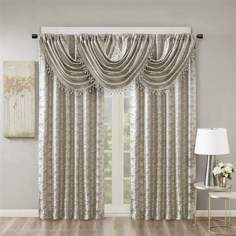SunSmart Cassius Polyester Fabric Window Panel with BO Lining in Silver/Gray