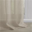 Madison Park Rosette Faux Linen Fabric Floral Cuff Tab Top Window Panel in Cream