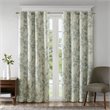 SunSmart Julie Polyester Fabric Botanical Blackout Window Panel in Ivory/Blue