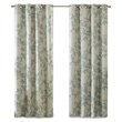 SunSmart Julie Polyester Fabric Botanical Blackout Window Panel in Ivory/Blue