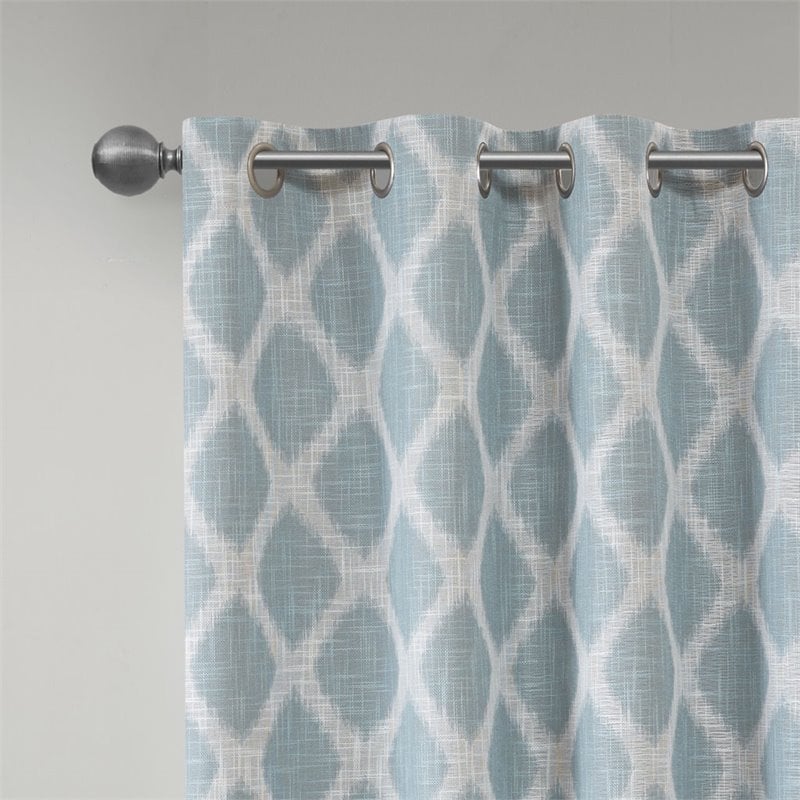 SunSmart Blakesly Modern Polyester Fabric Blackout Window Panel in Aqua Blue