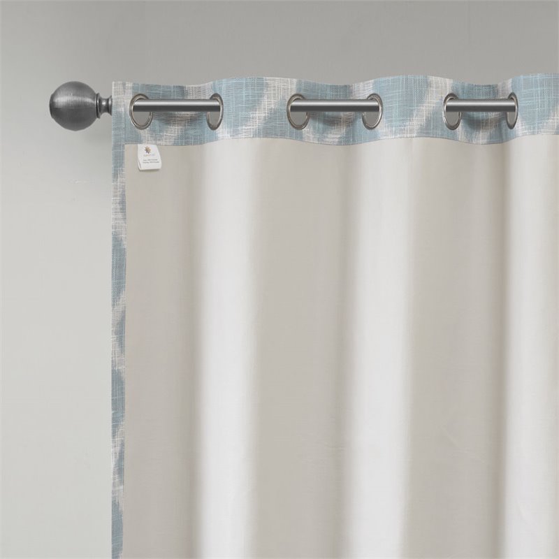 SunSmart Blakesly Modern Polyester Fabric Blackout Window Panel in Aqua Blue