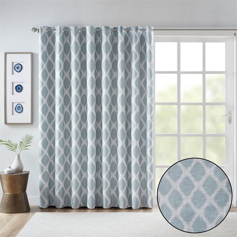SunSmart Blakesly Modern Polyester Fabric Blackout Window Panel in Aqua Blue