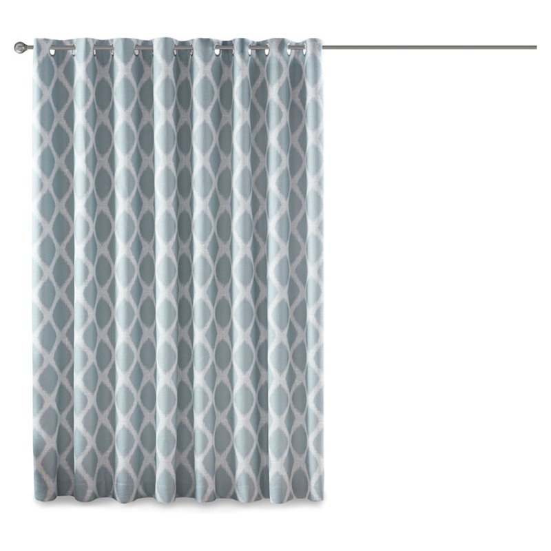 SunSmart Blakesly Modern Polyester Fabric Blackout Window Panel in Aqua Blue