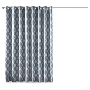 sunsmart blakesly modern polyester fabric blackout printed window panel in navy