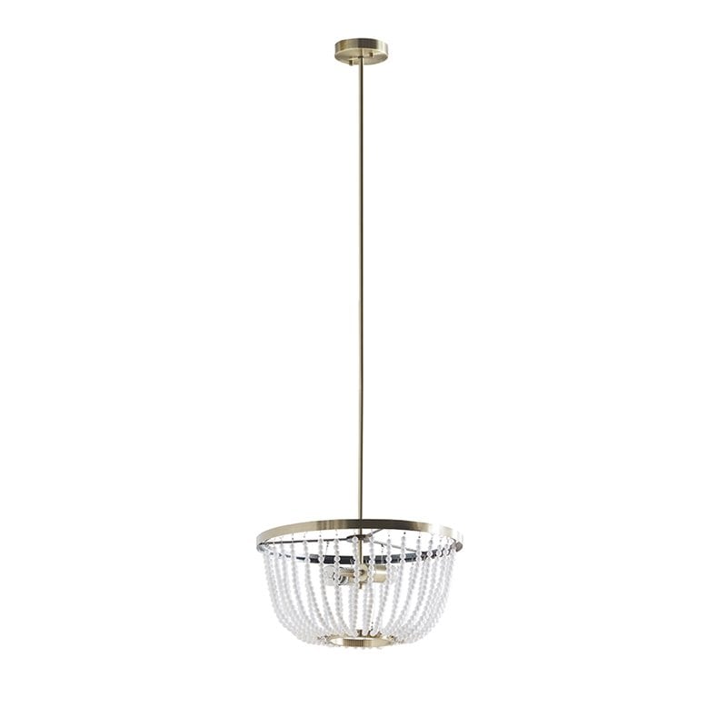 Hampton Hill Melrose Modern Metal Chandelier in Antique Brass/White