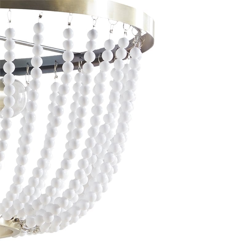 Hampton Hill Melrose Modern Metal Chandelier in Antique Brass/White