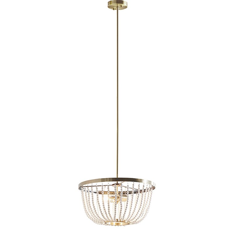 Hampton Hill Melrose Modern Metal Chandelier in Antique Brass/White