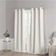 SunSmart Como Polyester Fabric Total Blackout Window Panel Pair in Ivory