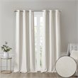 SunSmart Como Polyester Fabric Total Blackout Window Panel Pair in Ivory
