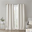 SunSmart Como Polyester Fabric Total Blackout Window Panel Pair in Ivory
