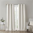 SunSmart Como Polyester Fabric Total Blackout Window Panel Pair in Ivory
