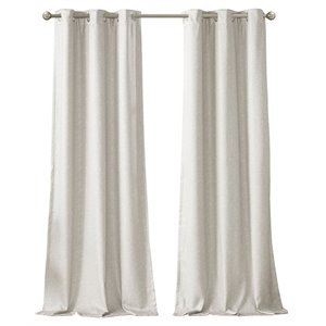 sunsmart como polyester fabric total blackout window panel pair in ivory
