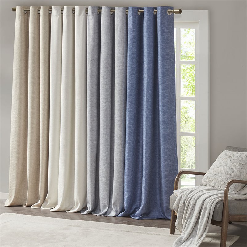 SunSmart Como Polyester Fabric Total Blackout Window Panel Pair in Taupe Beige