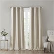 SunSmart Como Polyester Fabric Total Blackout Window Panel Pair in Taupe Beige
