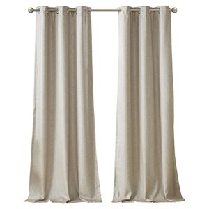 sunsmart como polyester fabric total blackout window panel pair in taupe beige
