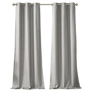 sunsmart como polyester fabric total blackout window panel pair in gray