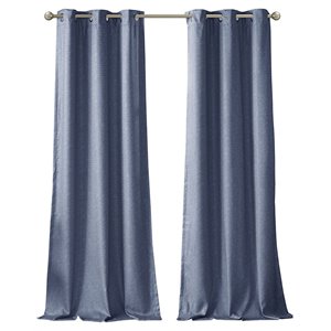 sunsmart como polyester fabric total blackout window panel pair in blue