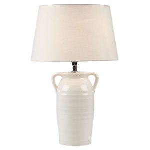 ink+ivy everly modern ceramic and fabric table lamp in white finish
