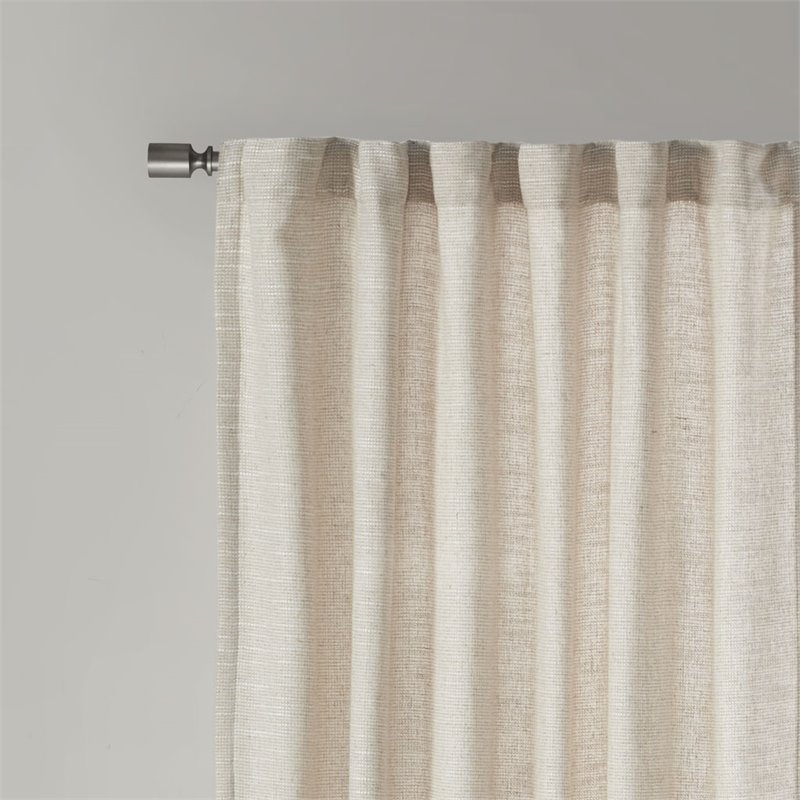 Madison Park Beals Polyester Rod Pocket Panel with Fleece Lining in Natural