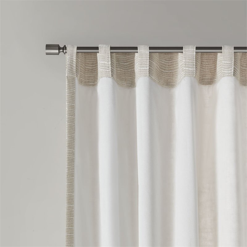 Madison Park Beals Polyester Rod Pocket Panel with Fleece Lining in Natural