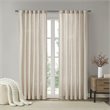 Madison Park Beals Polyester Rod Pocket Panel with Fleece Lining in Natural
