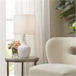 Hampton Hill Celine Modern Ceramic and Fabric Table Lamp in White