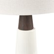 INK+IVY Tristan Modern Ceramic and Wood Table Lamp in White/Cream