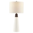 INK+IVY Tristan Modern Ceramic and Wood Table Lamp in White/Cream