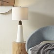 INK+IVY Tristan Modern Ceramic and Wood Table Lamp in White/Cream