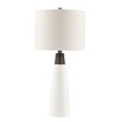 INK+IVY Tristan Modern Ceramic and Wood Table Lamp in White/Cream