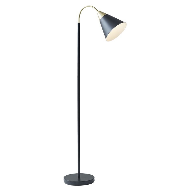 INK+IVY Beacon 60" MidCentury Metal Floor Lamp in Matte Black/Gold