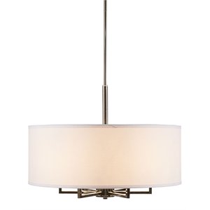 hampton hill broderick transitional metal and fabric chandelier in white/silver