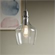 Hampton Hill Auburn 1-Light Transitional Metal and Glass Pendant in Bronze/Clear