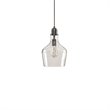 Hampton Hill Auburn 1-Light Transitional Metal and Glass Pendant in Bronze/Clear