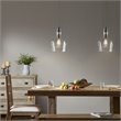 Hampton Hill Auburn 1-Light Transitional Metal and Glass Pendant in Bronze/Clear