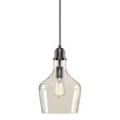 Hampton Hill Auburn 1-Light Transitional Metal and Glass Pendant in Bronze/Clear