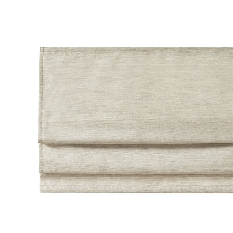 Madison Park Como Faux Silk Room Darkening Cordless Roman Shade in Ivory