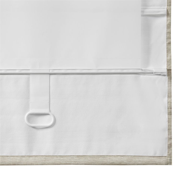 Madison Park Como Faux Silk Room Darkening Cordless Roman Shade in Ivory