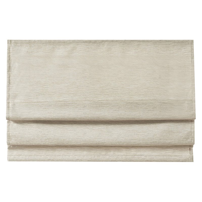 Madison Park Como Faux Silk Room Darkening Cordless Roman Shade in Ivory
