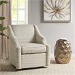 Madison Park Justin Solid Wood and Polyester Fabric Swivel Glider Chair in Tan