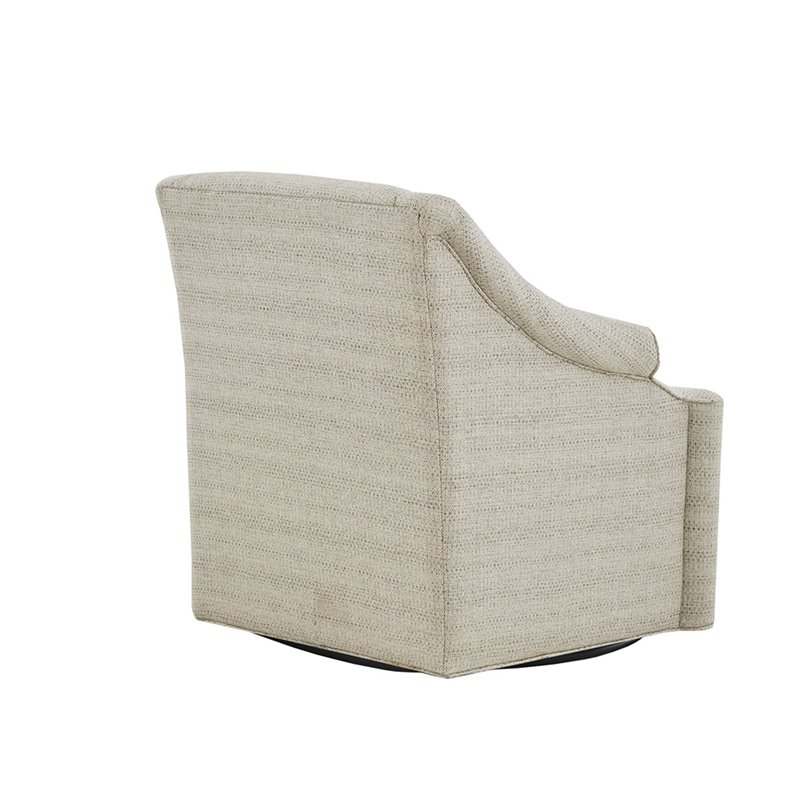 Madison Park Justin Solid Wood and Polyester Fabric Swivel Glider Chair in Tan