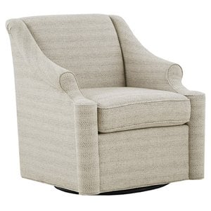 Madison Park Justin Solid Wood and Polyester Fabric Swivel Glider Chair in Tan