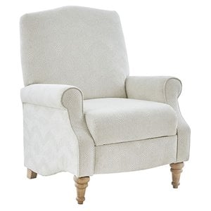 madison park athena polyester fabric and solid wood push back recliner in ivory